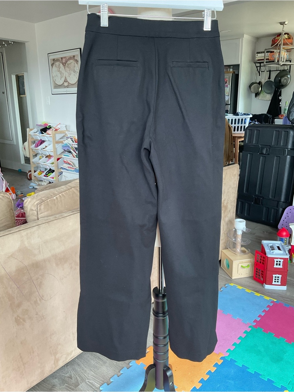 ☕️Quince Ultra-Stretch Ponté Wide Leg Pant Black‎ High Rise Comfort Trousers - Picture 2 of 7